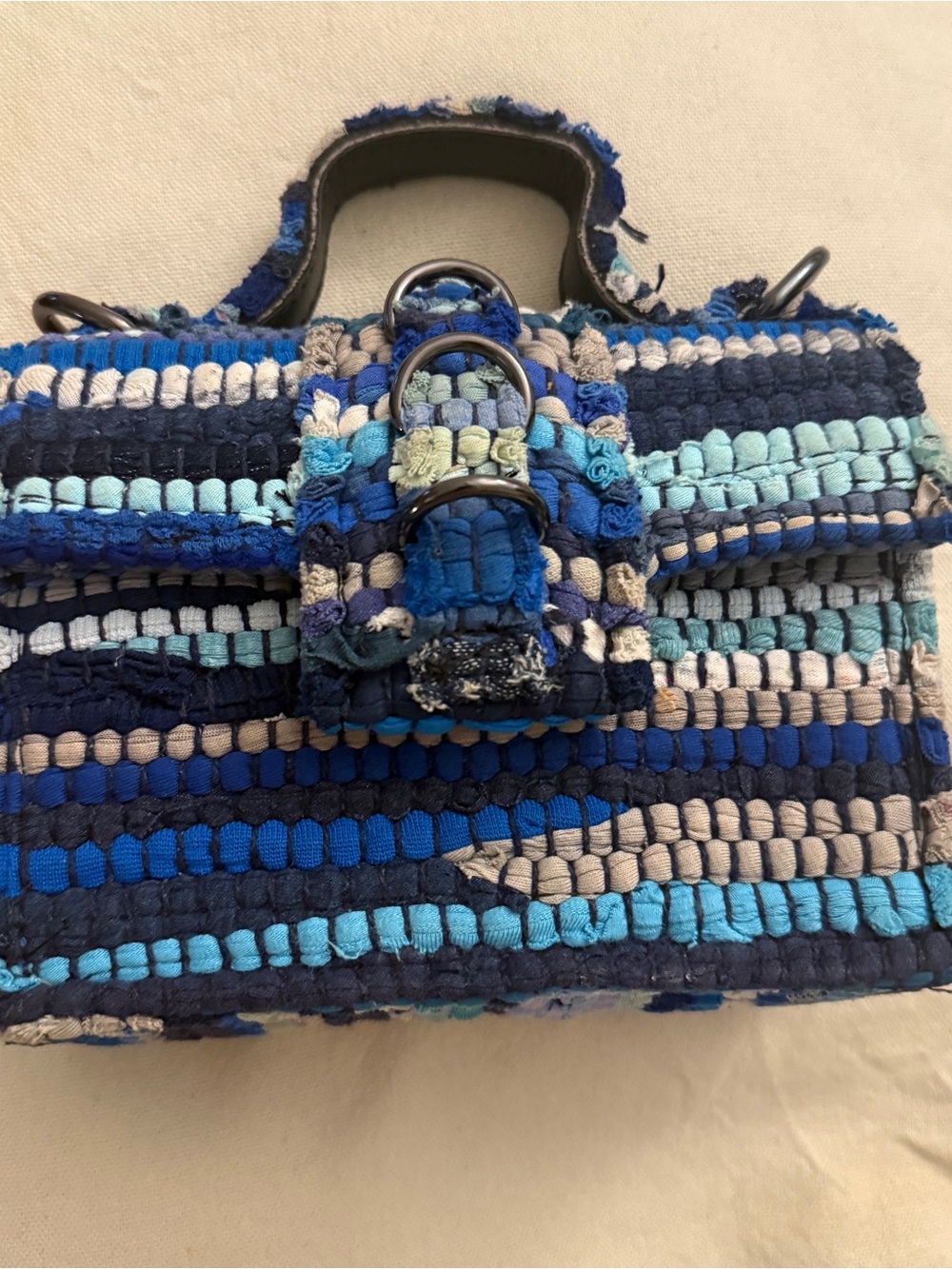 Kooreloo Blue Striped Woven Mini Bag